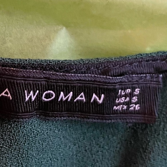 ZARA WOMAN Cold Shoulder Dress EUC Size Small Dark Green - Picture 9 of 11